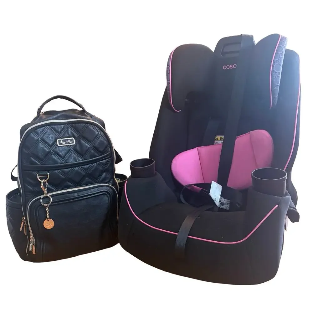 Itzy Ritzy Boss Diaper Bag Backpack Black Quilted Vegan Leather - Picture 2 of 13